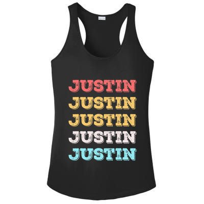 Cute Custom Gift Justin Name Personalized Ladies PosiCharge Competitor Racerback Tank