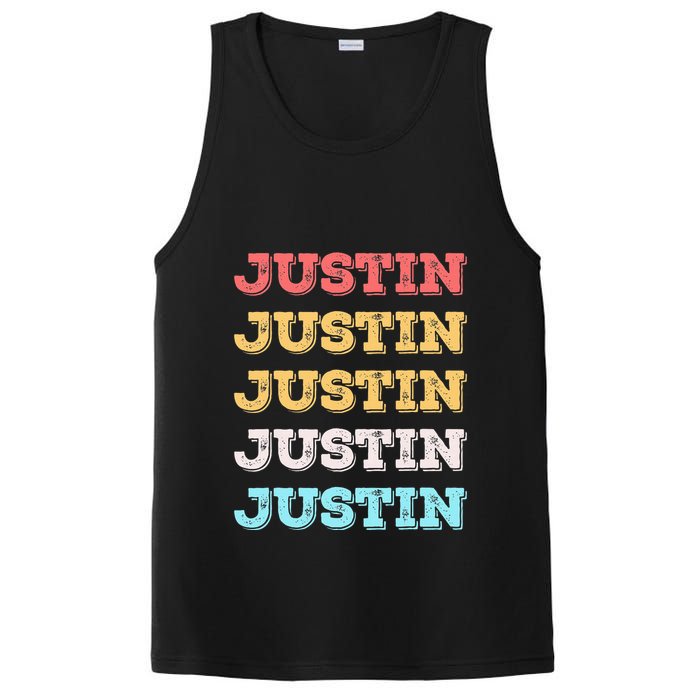 Cute Custom Gift Justin Name Personalized PosiCharge Competitor Tank