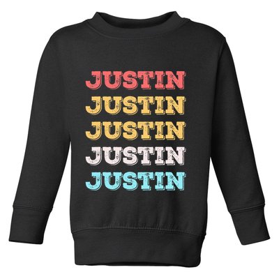 Cute Custom Gift Justin Name Personalized Toddler Sweatshirt