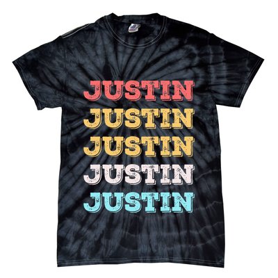 Cute Custom Gift Justin Name Personalized Tie-Dye T-Shirt