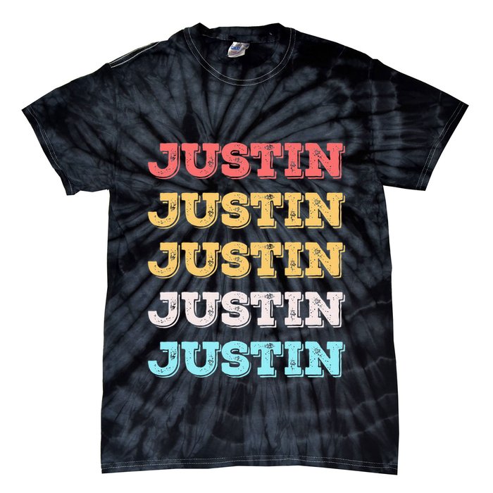 Cute Custom Gift Justin Name Personalized Tie-Dye T-Shirt