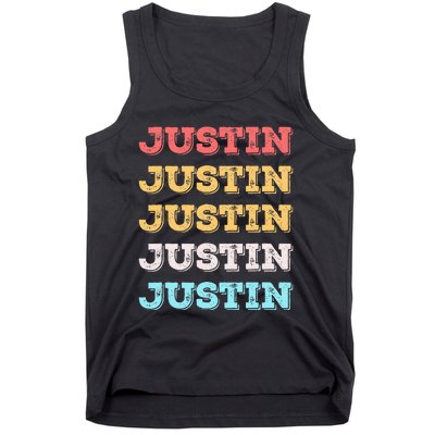 Cute Custom Gift Justin Name Personalized Tank Top