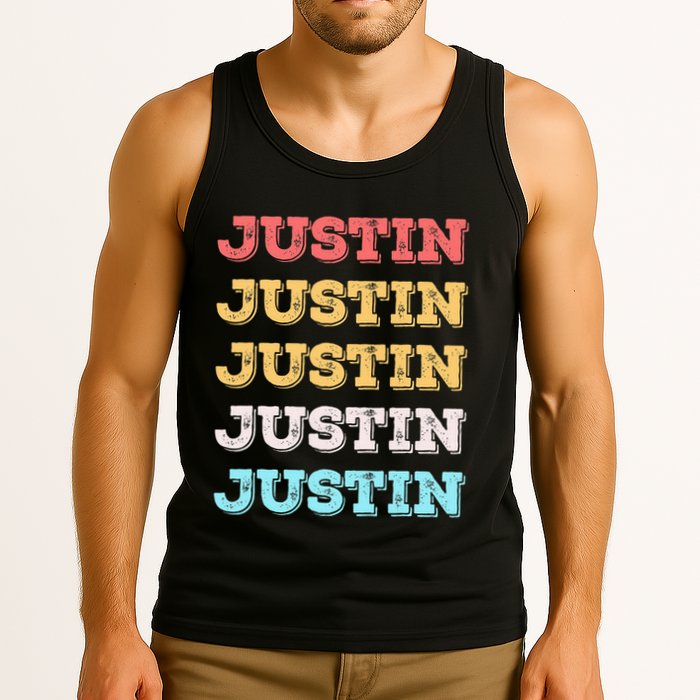 Cute Custom Gift Justin Name Personalized Tank Top