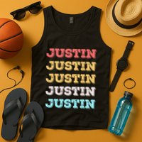 Cute Custom Gift Justin Name Personalized Tank Top
