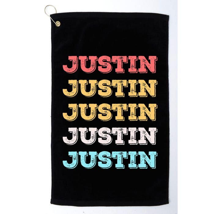 Cute Custom Gift Justin Name Personalized Golf Towel