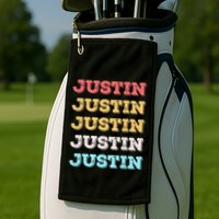 Cute Custom Gift Justin Name Personalized Golf Towel