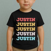 Cute Custom Gift Justin Name Personalized Toddler T-Shirt