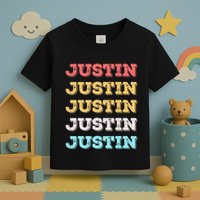 Cute Custom Gift Justin Name Personalized Toddler T-Shirt