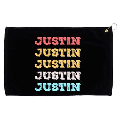 Cute Custom Gift Justin Name Personalized Grommeted Golf Towel
