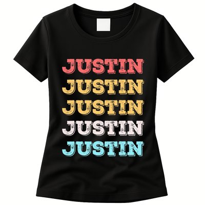 Cute Custom Gift Justin Name Personalized Womens T-Shirt