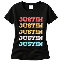 Cute Custom Gift Justin Name Personalized Womens T-Shirt