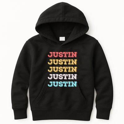Cute Custom Gift Justin Name Personalized Kids Hoodie