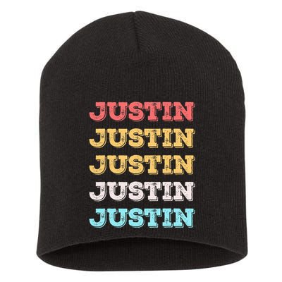 Cute Custom Gift Justin Name Personalized Short Acrylic Beanie