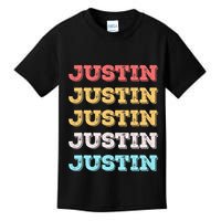 Cute Custom Gift Justin Name Personalized Kids T-Shirt
