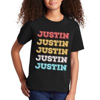 Cute Custom Gift Justin Name Personalized Kids T-Shirt