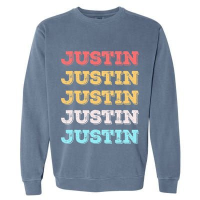 Cute Custom Gift Justin Name Personalized Garment-Dyed Sweatshirt
