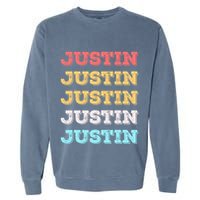 Cute Custom Gift Justin Name Personalized Garment-Dyed Sweatshirt