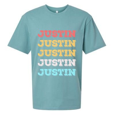 Cute Custom Gift Justin Name Personalized Sueded Cloud Jersey T-Shirt