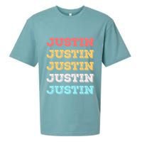 Cute Custom Gift Justin Name Personalized Sueded Cloud Jersey T-Shirt