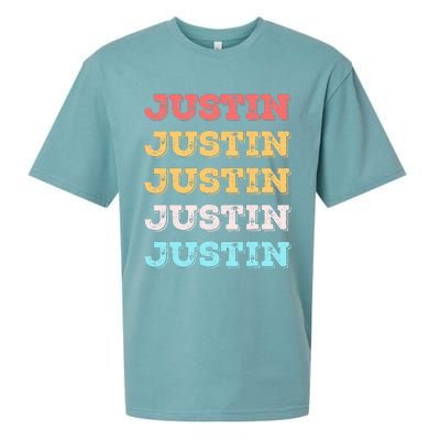 Cute Custom Gift Justin Name Personalized Sueded Cloud Jersey T-Shirt