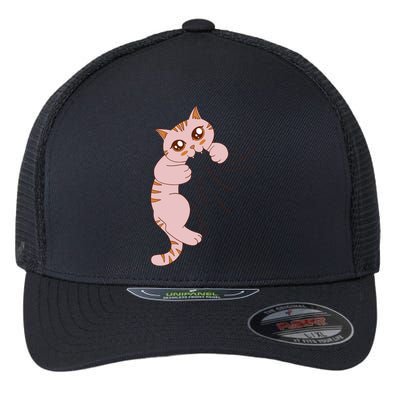 Cute Cat Graphic Design Meowy Girls Gift Flexfit Unipanel Trucker Cap