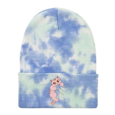 Cute Cat Graphic Design Meowy Girls Gift Tie Dye 12in Knit Beanie