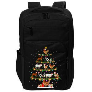 Chicken Cow Goat Horse Farm Animal Farmer Christmas Tree Impact Tech Backpack