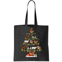 Chicken Cow Goat Horse Farm Animal Farmer Christmas Tree Tote Bag