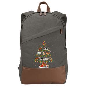 Chicken Cow Goat Horse Farm Animal Farmer Christmas Tree Cotton Canvas Backpack