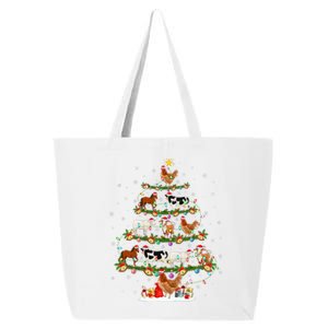 Chicken Cow Goat Horse Farm Animal Farmer Christmas Tree 25L Jumbo Tote