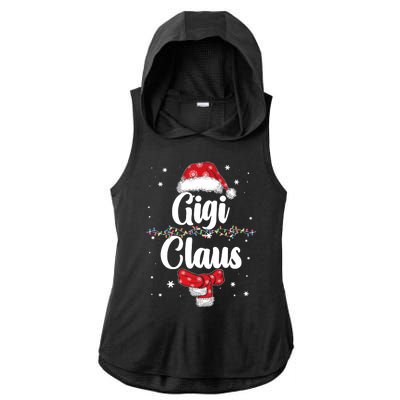 Cute Christmas Gigi Claus Ladies PosiCharge Tri-Blend Wicking Draft Hoodie Tank