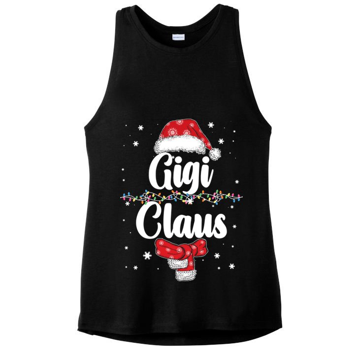 Cute Christmas Gigi Claus Ladies PosiCharge Tri-Blend Wicking Tank