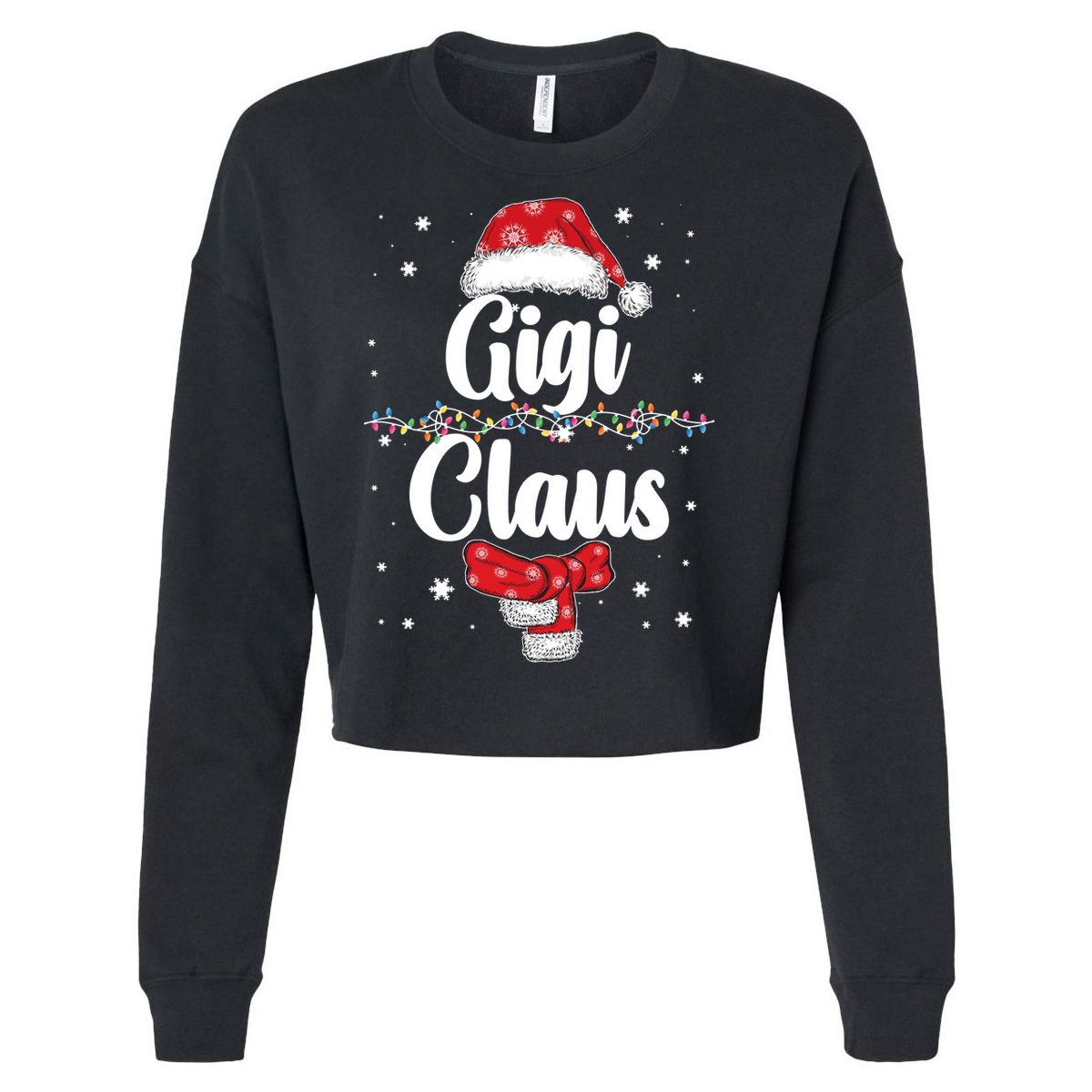 Cute Christmas Gigi Claus Cropped Pullover Crew