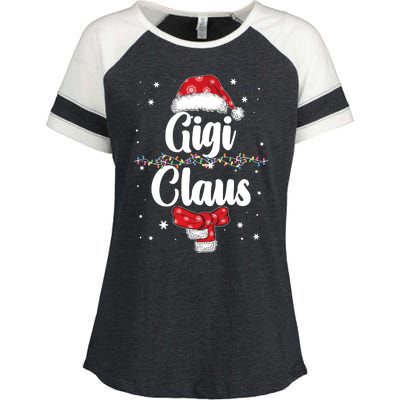 Cute Christmas Gigi Claus Enza Ladies Jersey Colorblock Tee