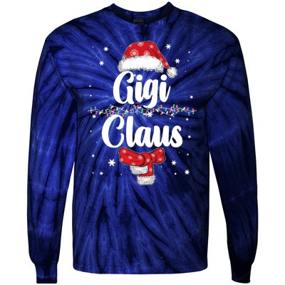 Cute Christmas Gigi Claus Tie-Dye Long Sleeve Shirt