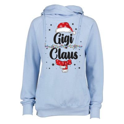 Cute Christmas Gigi Claus Womens Funnel Neck Pullover Hood