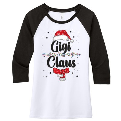 Cute Christmas Gigi Claus Women's Tri-Blend 3/4-Sleeve Raglan Shirt