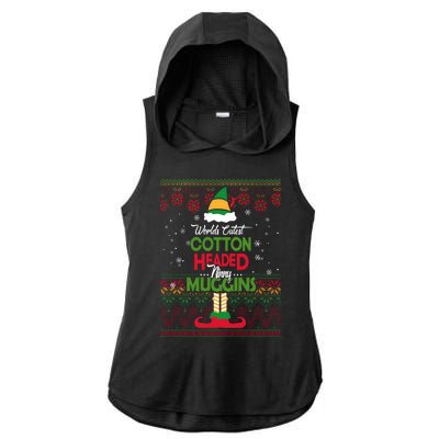 Cutest Cotton Headed Ninny Muggins Funny Christmas Elf Ladies PosiCharge Tri-Blend Wicking Draft Hoodie Tank