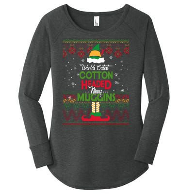 Cutest Cotton Headed Ninny Muggins Funny Christmas Elf Women's Perfect Tri Tunic Long Sleeve Shirt