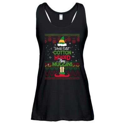 Cutest Cotton Headed Ninny Muggins Funny Christmas Elf Ladies Essential Flowy Tank