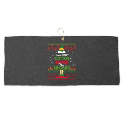 Cutest Cotton Headed Ninny Muggins Funny Christmas Elf Large Microfiber Waffle Golf Towel