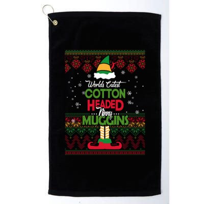 Cutest Cotton Headed Ninny Muggins Funny Christmas Elf Platinum Collection Golf Towel