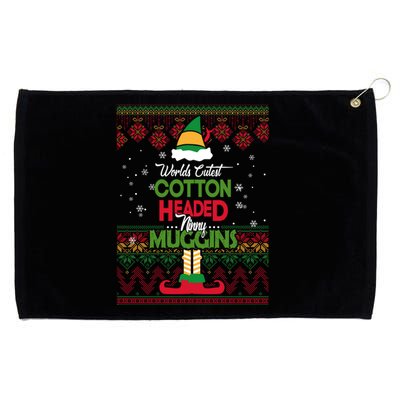 Cutest Cotton Headed Ninny Muggins Funny Christmas Elf Grommeted Golf Towel