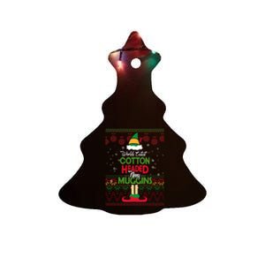 Cutest Cotton Headed Ninny Muggins Funny Christmas Elf Ceramic Tree Ornament