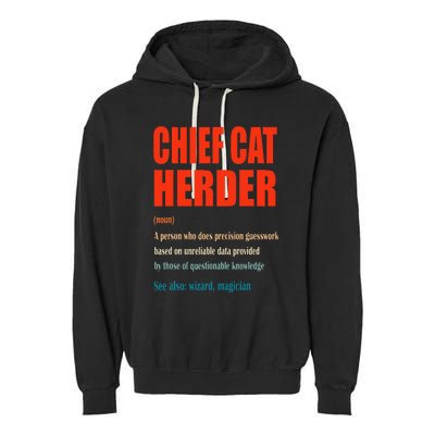 Chief Cat Herder Vintage Definition Wizard Magician Garment-Dyed Fleece Hoodie