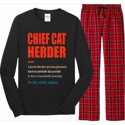 Chief Cat Herder Vintage Definition Wizard Magician Long Sleeve Pajama Set