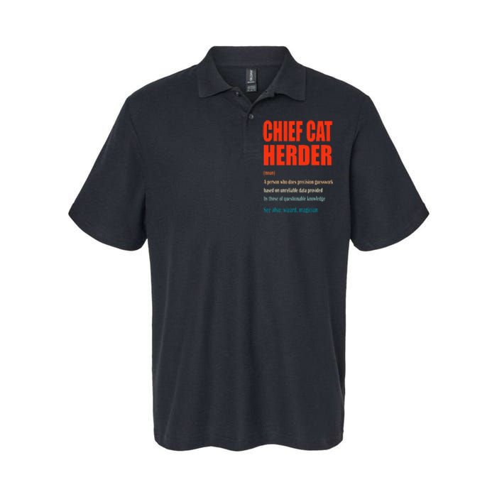 Chief Cat Herder Vintage Definition Wizard Magician Softstyle Adult Sport Polo