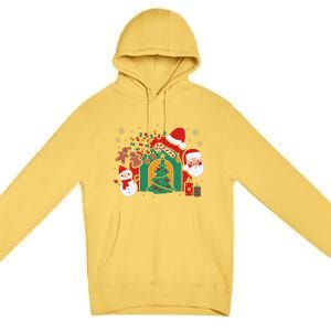 Candy Cane Holly Merry Christmas Happy Xmas Holidays Premium Pullover Hoodie