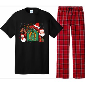 Candy Cane Holly Merry Christmas Happy Xmas Holidays Pajama Set