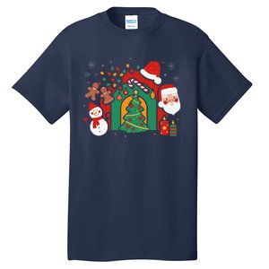 Candy Cane Holly Merry Christmas Happy Xmas Holidays Tall T-Shirt